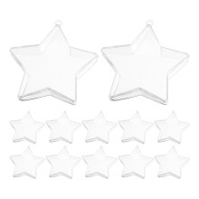 12 scatole trasparenti a forma di stella per caramelle, contenitori per matrimoni e feste