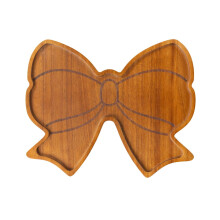 Plateau de rangement en bois pour la cuisine, 19 x 15 cm, motif festif, idéal pour les repas de Noël et la décoration de comptoir.
