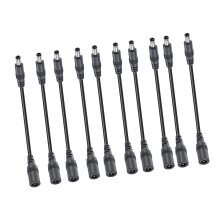 2/4/6/8/10pcs Cábla Síneadh Cumhachta Solúbtha Cuibheoir Muirir Cumhachta 22AWG DC5.5x2.1mm Corda Síneadh Cumhachta Éasca le hÚsáid