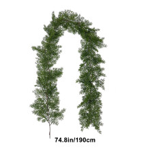 Guirlanda de Natal de Pinheiro Norfolk, Guirlanda Verde Artificial de 1,9 m para Lareira, Escadas e Decoração de Natal para Ambientes Internos e