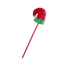 Décoration de Noël en tissu représentant un bonnet de Père Noël avec branche intégrée, imperméable et résistante au soleil, pour les
