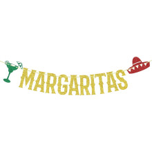 Banner din hârtie dreptunghiulară aurie, accesorii pentru petreceri Fiesta, decorațiuni pentru petreceri Cinco De Mayo Taco