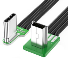 Câble plat USB-C vers USB avec connecteurs flexibles pour appareils électroniques - Cordon d'alimentation