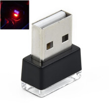1Pcs Lampa Taobh Istigh Gluaisteán USB LED Atmaisféar Neon Comhthimpeallach Gabhálais Bolgán Solais