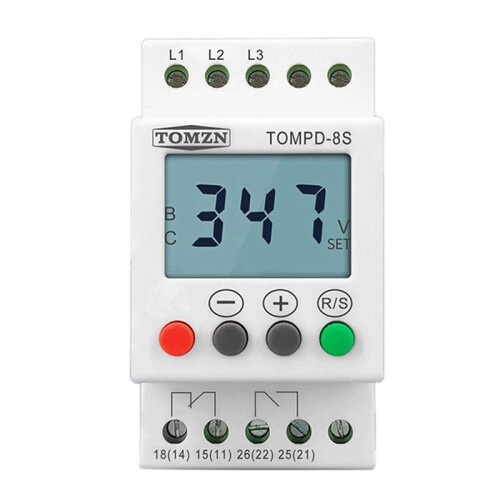5X 3 Phase Din Rail Adjustable Under over Voltage Protector Voltage Monitoring Sequence Protection Relay 1