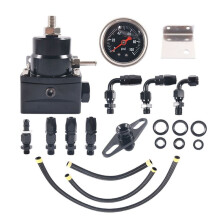 Car Universal Adjustable Fuel Pressure Regulator with Gauge EFI Fuel Pressure Regulator AN6 Fuel Hose Kit