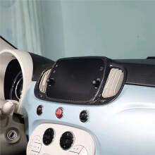 Carbon Fiber Car Dashboard Navigation Screen Frame Cover for 500 21-2023 LHD Center Air Condition Outlet Frame Trim