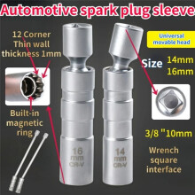 16mm Removal Tool Wrench Magnetic Sleeve 3/8-Inch 12-Point Swivel Candle Key