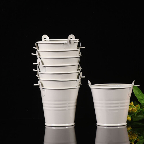 10St Mini Zinblech Eimer Premium Für Balkon Garten Wohnaccessoire 2