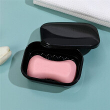 Filter Seal Travel Printable Pattern Soap Dish Soap Dish Organizer with Lid - Black