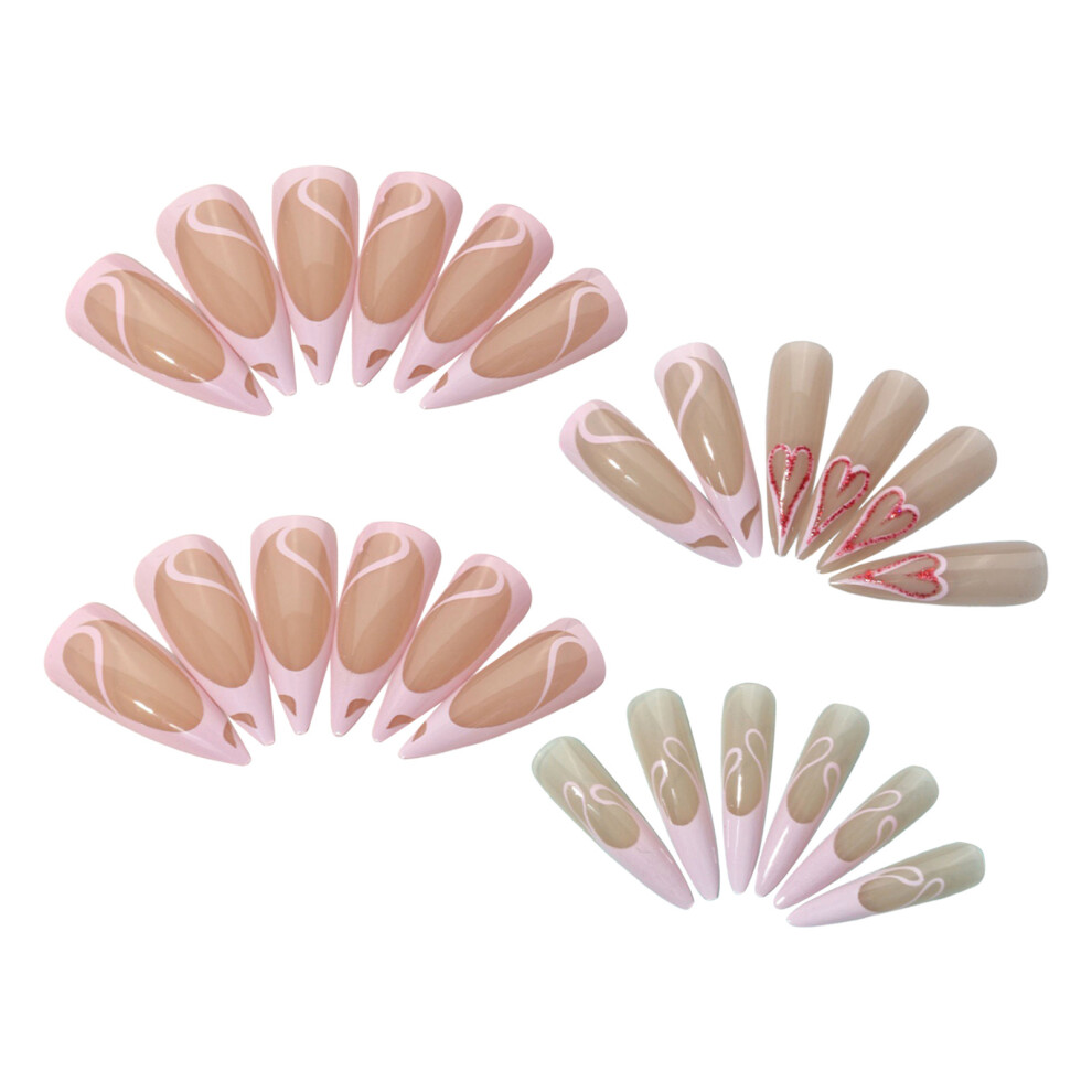 Phui-Pet-Supplies French Pink Tip Press-On Nails - Diy Charm