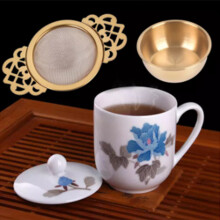 Stainless Steel Tea Strainer with Drip Bowl Traditional Hanging Infuser Filter Metal Tea Infuser Tea Strainer