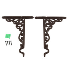 2 Pack Cast Iron Plant Hanger Hanging Planters Basket Wall Hook with Screws, Vintage Metal Wall Stands for Bird Feeders, Planters, Lanterns, Wind