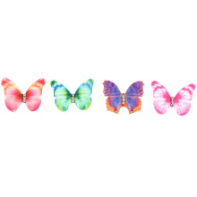 500Pcs Gradient Color Organza Fabric Butterfly Appliques 38mm Translucent Chiffon Butterfly for Party Decor