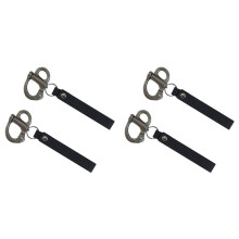 4pack Mask Quick Release Shackle with Leather Handle for Firefighter, 316 Stainless Steel Fixed Snap Shackle Lanyard