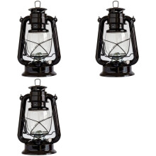 3X Öl Lampe im Freien, Kerosin Brennende Laternen Lampen / Hängende Notfall Lager Katastrophen Schutz Beleuchtung, für Heim Zelt Schwarz