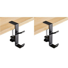 Gancho Lateral de Mesa Ajustable de 2 Pieza, Colgador de Mesa para Auriculares para Juegos, Almacenamiento de Mochila, Soporte de Gancho Sin