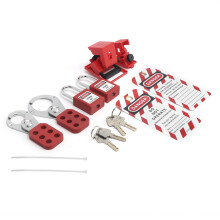 Compact Lockout Tagout Kit with Hasp Warning Tag & Red Padlock for Safety Use