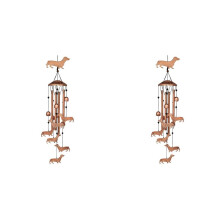 2X Outdoor Wind Chimes Dachshund Wind Chimes Outdoor Decoration Iron Art Dachshund Dog Wind Chimes Front Yard Decoration