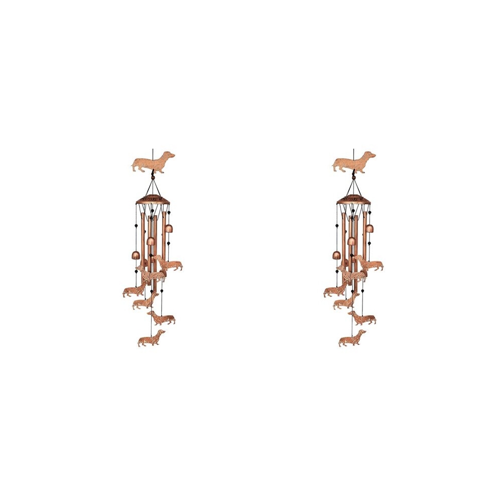 2X Outdoor Wind Chimes Dachshund Wind Chimes Outdoor Decoration Iron Art Dachshund Dog Wind Chimes Front Yard Decoration 6031929403454