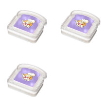 3X Récipient à Sandwich Réutilisable Récipient Alimentaire Scellé Boîte à Pain Transparente Boîte à Sandwich Portable pour Toasts A