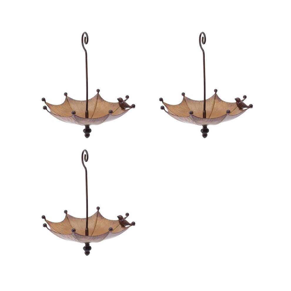 Typecat 3X Umbrella-Shaped Bird Trough,Hanging Bird Feeder Tray For Outdoors Metal Bird Bath Pond Or Drinker