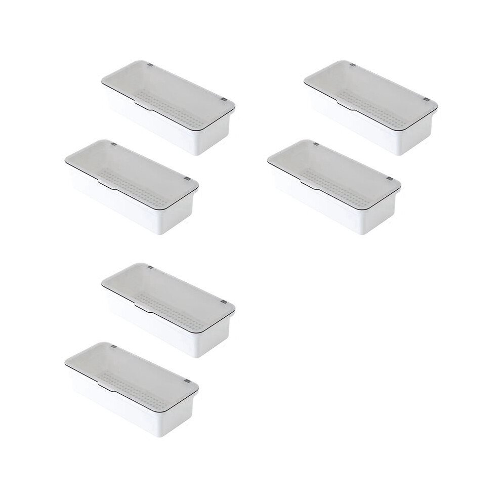 Typecat 6X Flatware Tray With Lid,Utensil Storage With Lid Plastic Cutlery Tray,Cutlery Drawer Organizer Utensil Container D