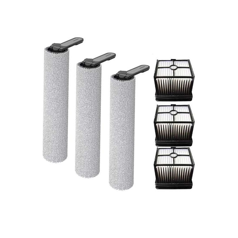 6Pcs Hepa Filters & Roller Brush For Mova K10 / Mova K10pro / Trouver K10 / Trouver K10pro Replacement Parts 4711646150412