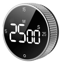 Magnetische Keukentimer voor Koken, Groot Digitaal Display, Afteltimer, 3 Voorgeprogrammeerde Standen van 5/15/25 Minuten, Luid Alarm
