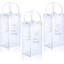 Saco PortáTil de Vinho com Gelo para 3 PeçAs Saco Refrigerador de Vinho Saco de PVC para Vinho com AlçA para Champanhe, Cerveja Gelada, Vinho