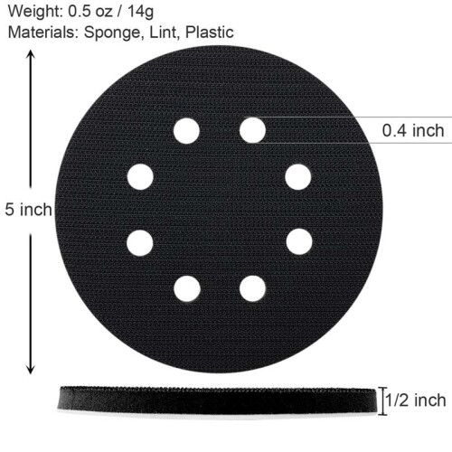 8PCS 5 Inch(125mm) 8-Hole Soft Sponge Interface Pad for Sanding Pads And Hook And Loop Sanding Discs