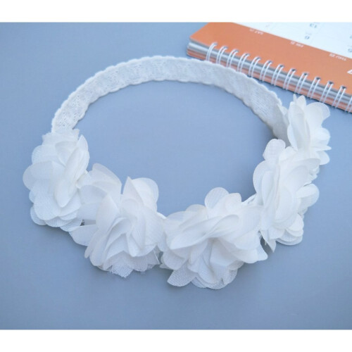 Κορδέλες μαλλιών με λουλούδια για baby shower, φιλικά προς το δέρμα υλικά από ελαστική 2