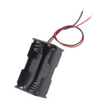 Black Tow Layers 4 x 1.5V AA Batteries Battery Holder Case Box w Wire Leads