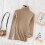(white, S) Turtleneck Slimming Knit Sweater Women 2025 New Solid Color Long Sleeve Pullover Tops for Fall Winter Basic Wear 6