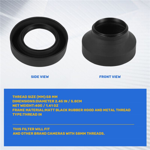 58Mm 3-I-1 Gummiglasskydd för    D3100 3200 D3300 2