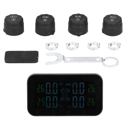 Lcd Display Car Tpms Tire Pressure Monitor System with Sensor Solar Charging Usb Charging 2