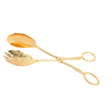 Modern Salad Tongs Metal Engraving Bread Clip For-Gold