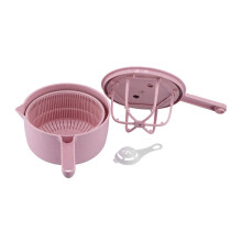 Pinkes Kunststoff-Gemüseablage für Haushalt, 670 g Handgemachte Salatschüssel