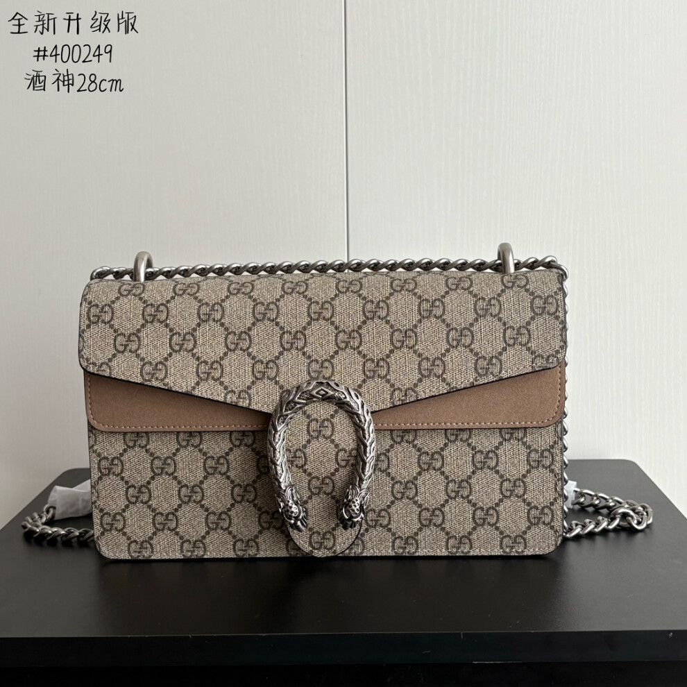 Xhrain Gucci Dionysus 28 Gg Supreme Shoulder Bag 400249 Beige 28Cm Brown