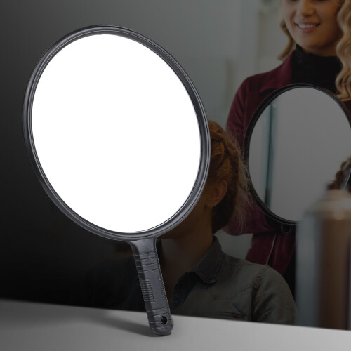 Lightweight ABS Cosmetic Mirror With Ergonomic Grip Clear 1