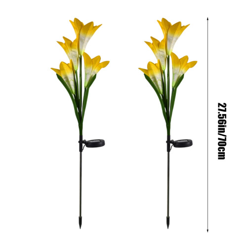 Solar Garden Lights with 8 Lily Flowers 2-Pack 2