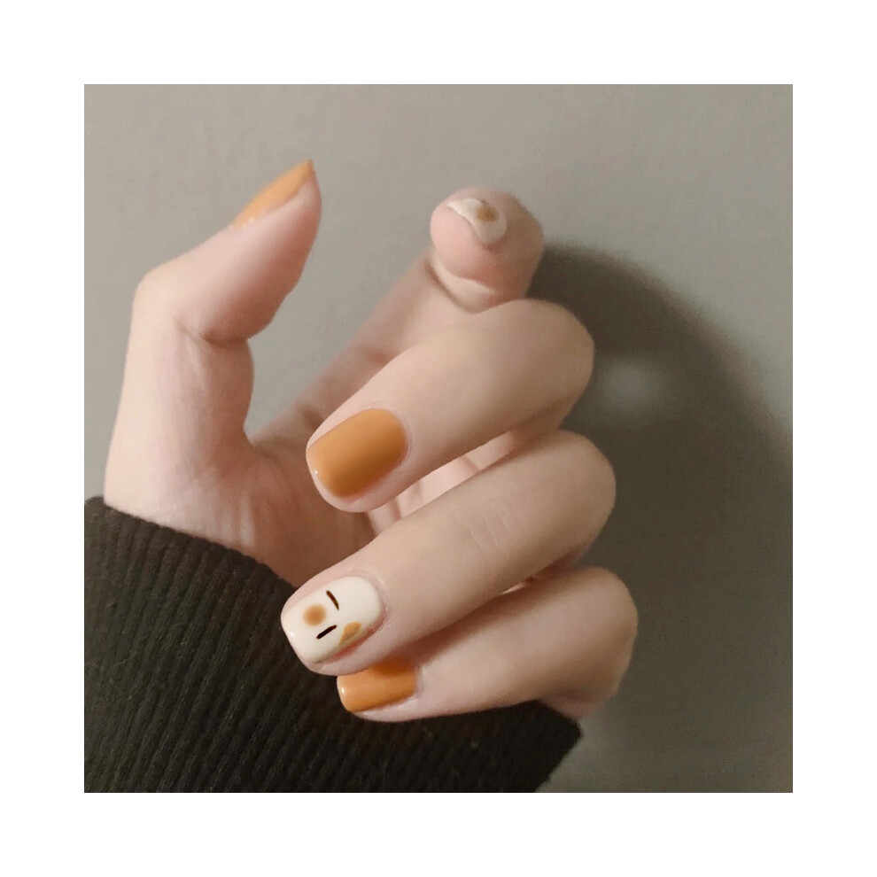 Zhouq-Outdoors 24Pcs Orange Summer Fake Nails For Girls