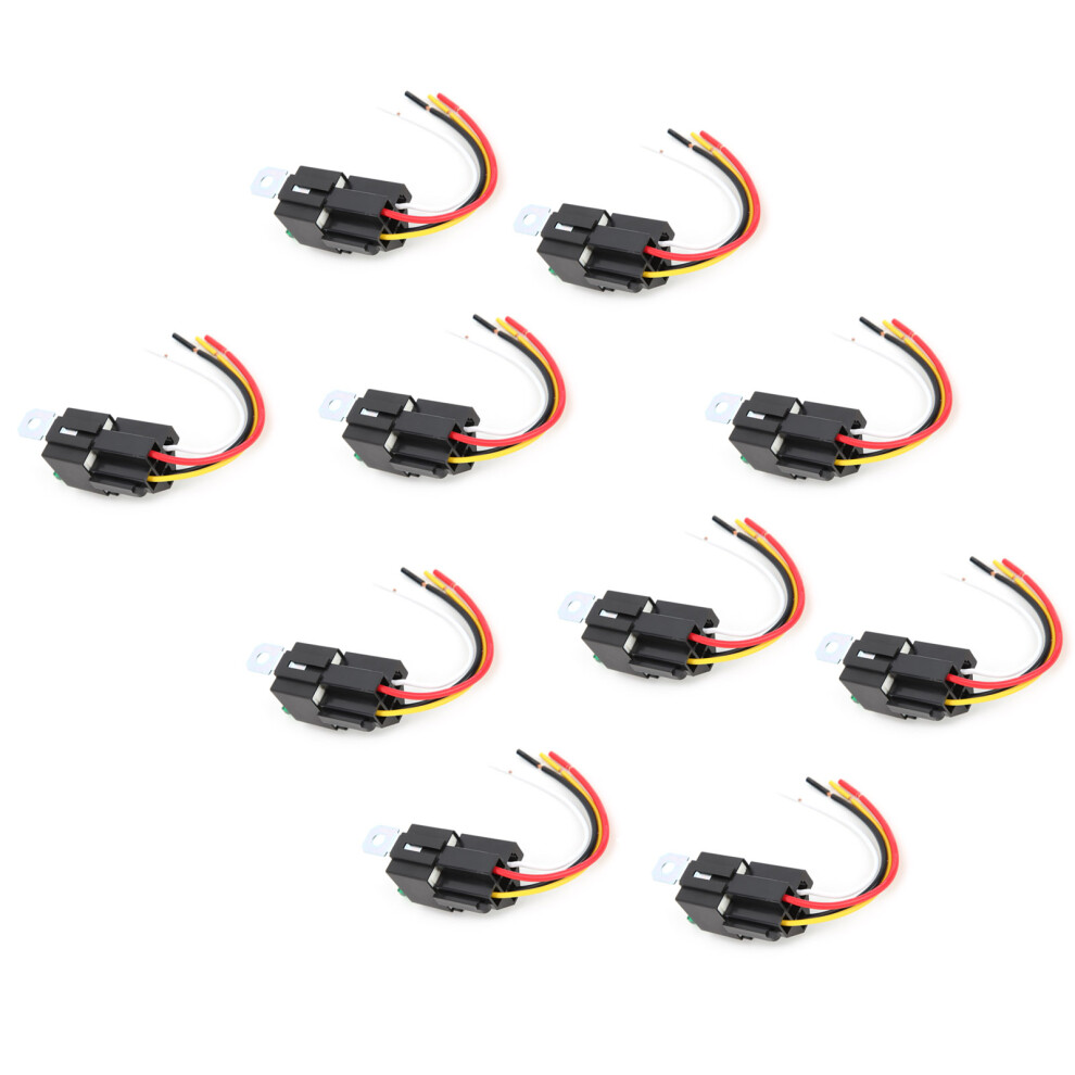 10 Pcs 12V 30A SPST Relay Fuse Kit