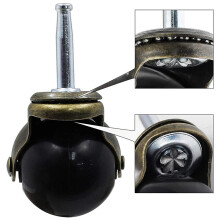 1,5-Zoll Kugel Rollen Räder für MöBel Rollen Sets mit 8 und 8 x 38 mm Montage Vorbau Hülse Sockel Ersatz Einsatz