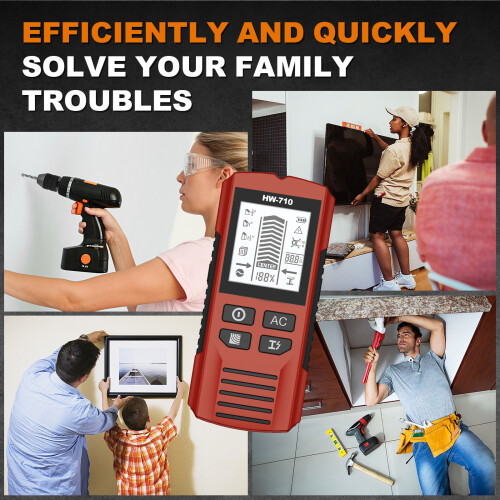 Advanced Wall Detectors Tool With AC Wire Warning-Yellow 2