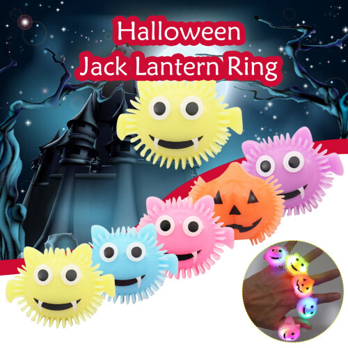 Gift Halloween Flash LED Light Pumpkins Finger Ring Hallowmas Party Props 2