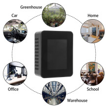 2X 6 in 1 PM2.5 PM10 HCHO TVOC CO CO2 Air Quality Detector CO CO2 Formaldehyde Monitor Office Air Quality Tester,Black