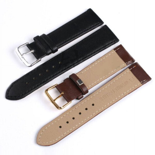 Leather Watch Band 18mm Adjustable PU Strap Coffee 2