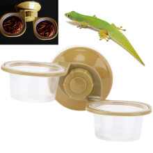 Aufhängbare Kunststoff-Nahrungs- und Wasserfutter-Schale für Reptilien, Doppel-Schale