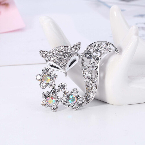 (AL716-A) Fuchs Brosche Damen - Emaille Metall Pin